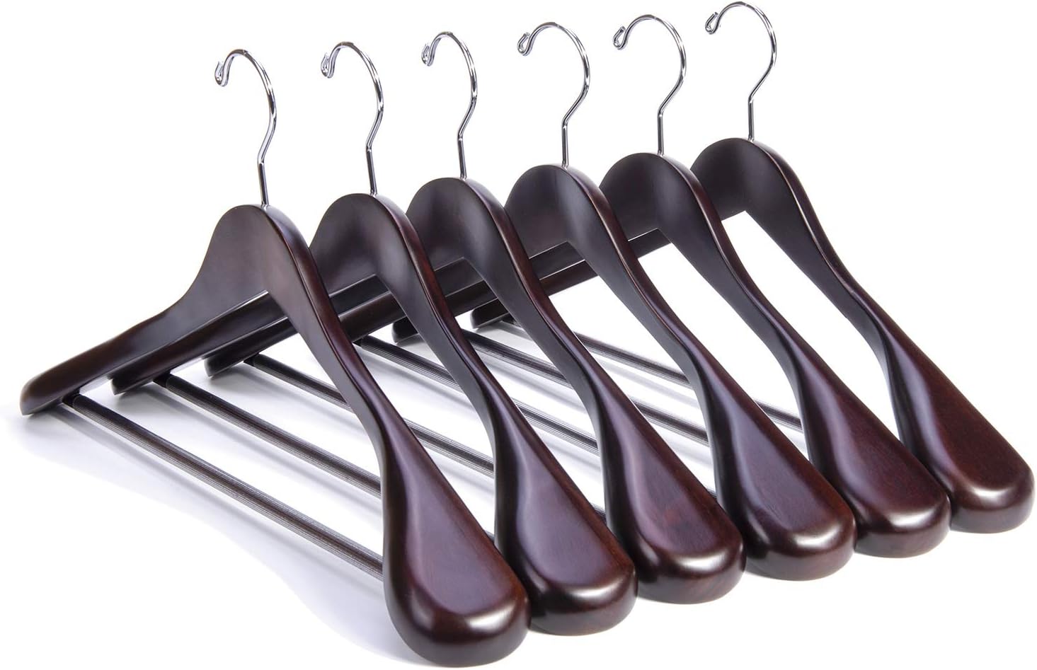 Nature Smile Mahogany Wooden Hangers (6 Pack)